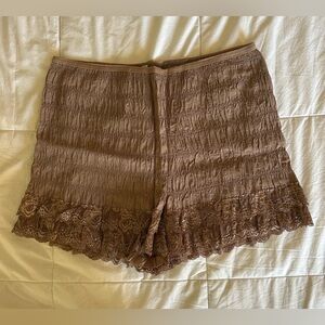 NWT Free People Lace Trim Brown Shorts